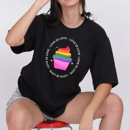 black oversized t-shirt for woman