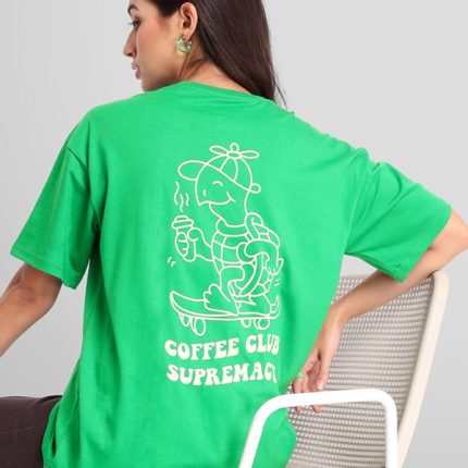 green oversized t-shirt for woman